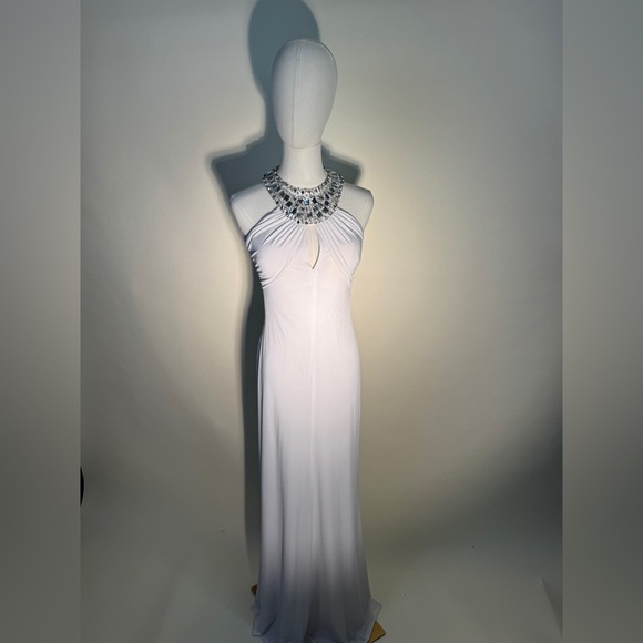 Mary L Couture Dresses & Skirts - 70s Inspired White Rhinestone Evening Gown